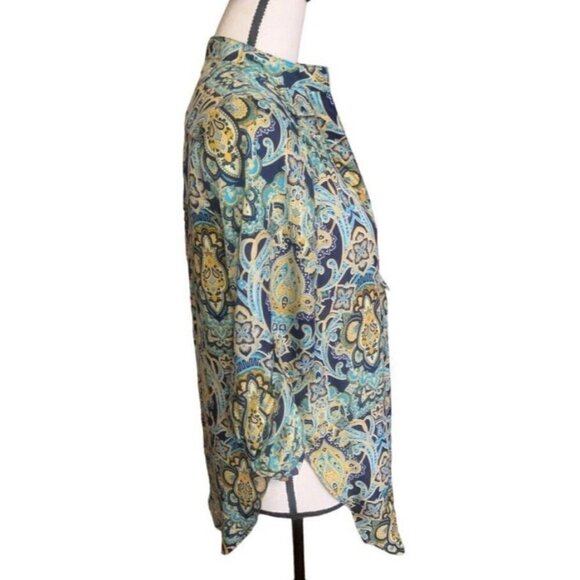 Love Tree Womens Tunic Blouse Size S Multi Colored Paisley Boho Print - Picture 5 of 16